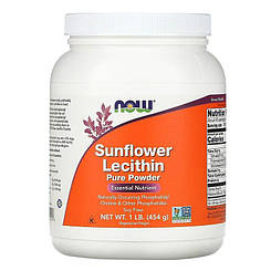 Соняшниковий лецитин, Sunflower Lecithin, Now Foods, чистий порошок, 454 г