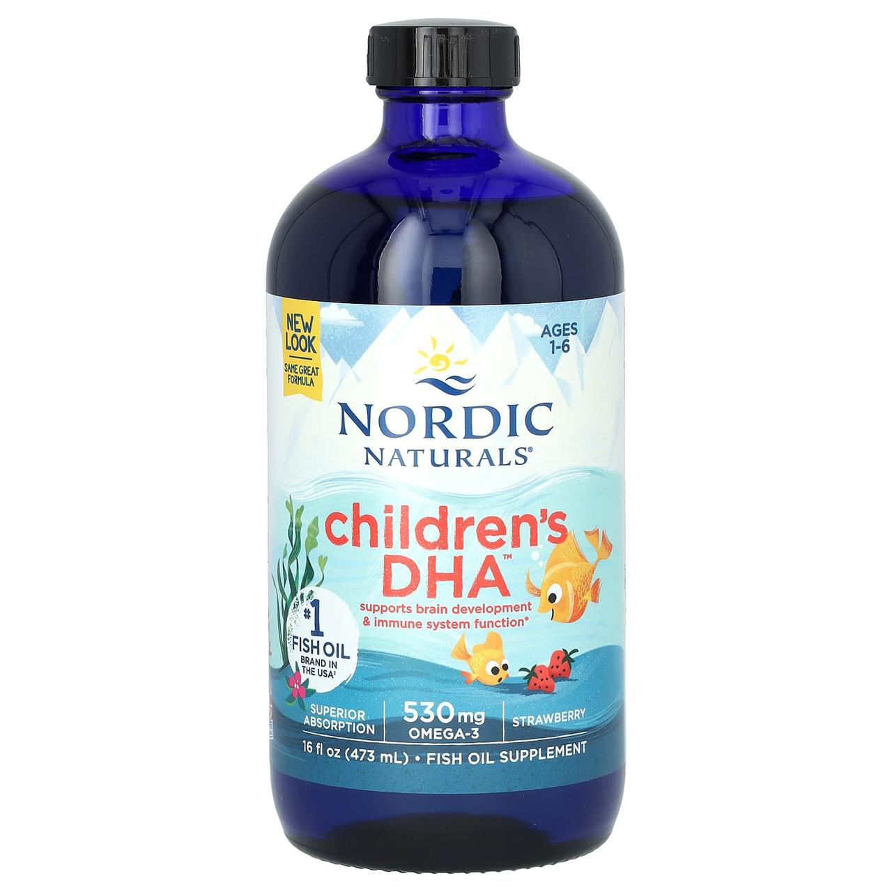 Риб'ячий жир для дітей, Children's DHA, Nordic Naturals, полуниця, рідкий, 473 мл, фото 1