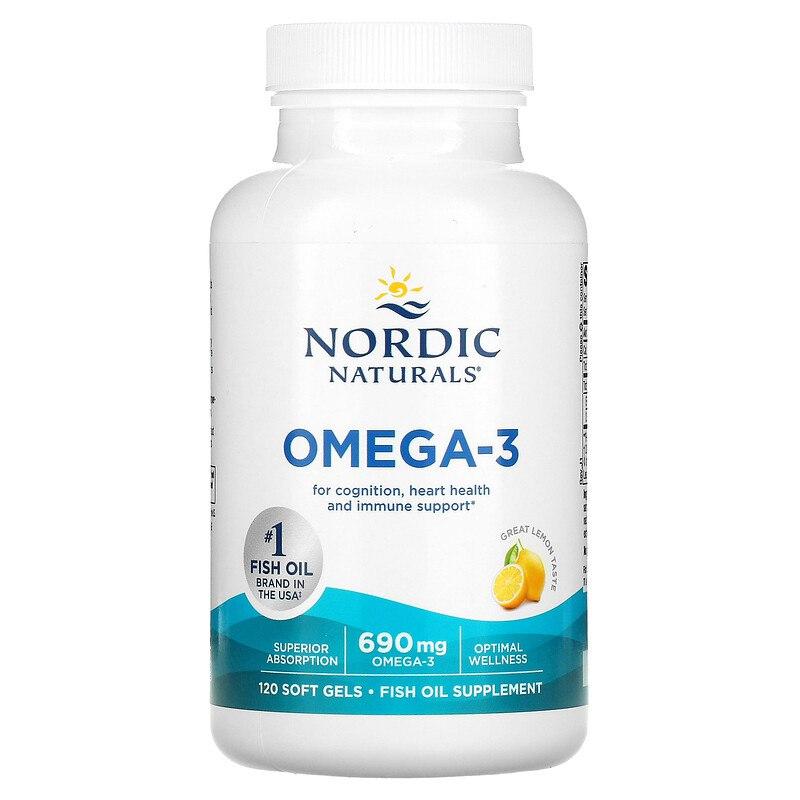 Очищений риб'ячий жир, Omega-3, Nordic Naturals, лимон, 690 мг, 120 капсул, фото 1