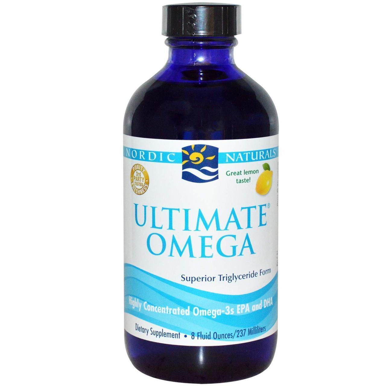 Концентрат риб'ячого жиру (лимон), Ultimate Omega, Nordic Naturals, 237 мл., фото 1