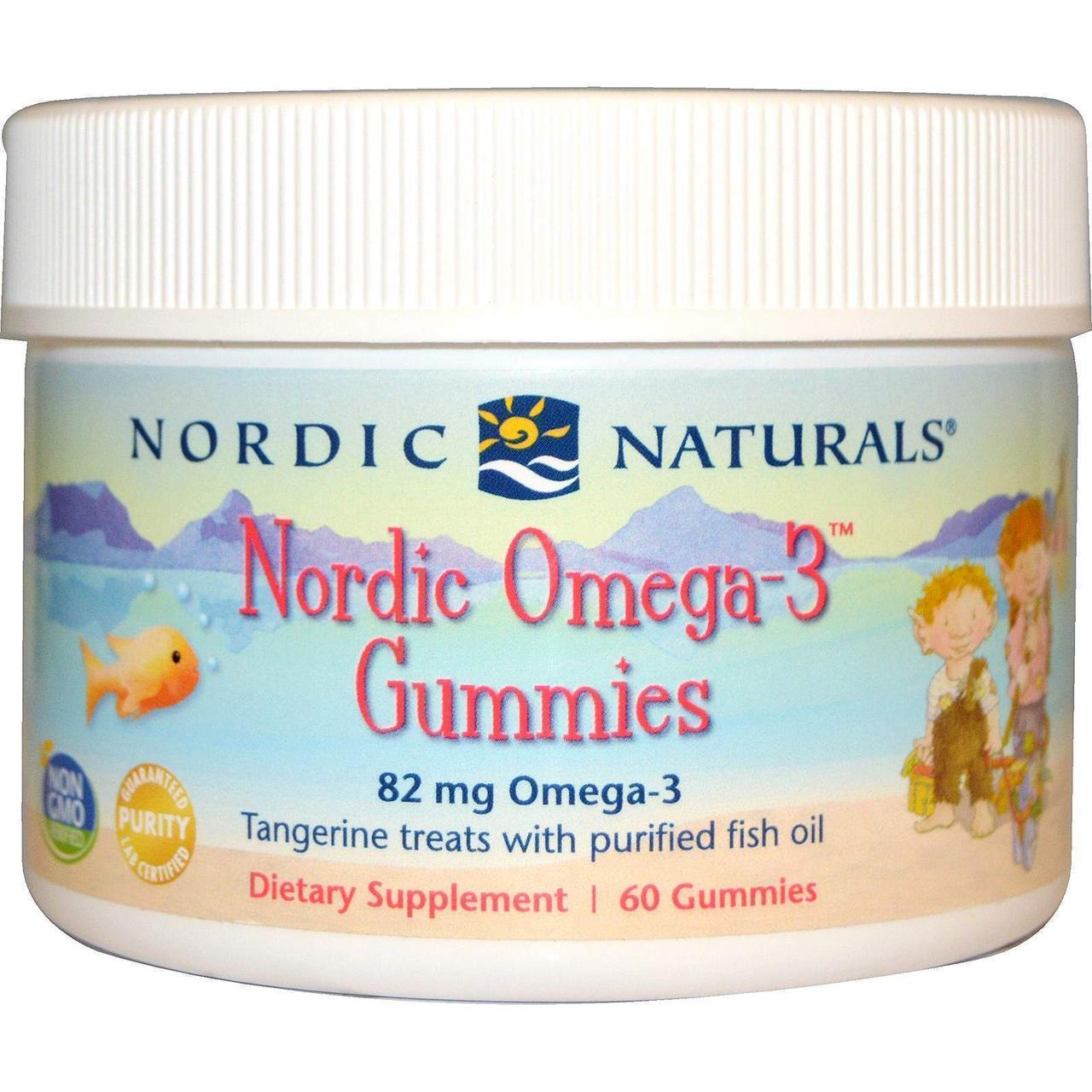 Риб'ячий жир для дітей (мандарин), Omega-3 Gummies, Nordic Naturals, 60 желе, фото 1