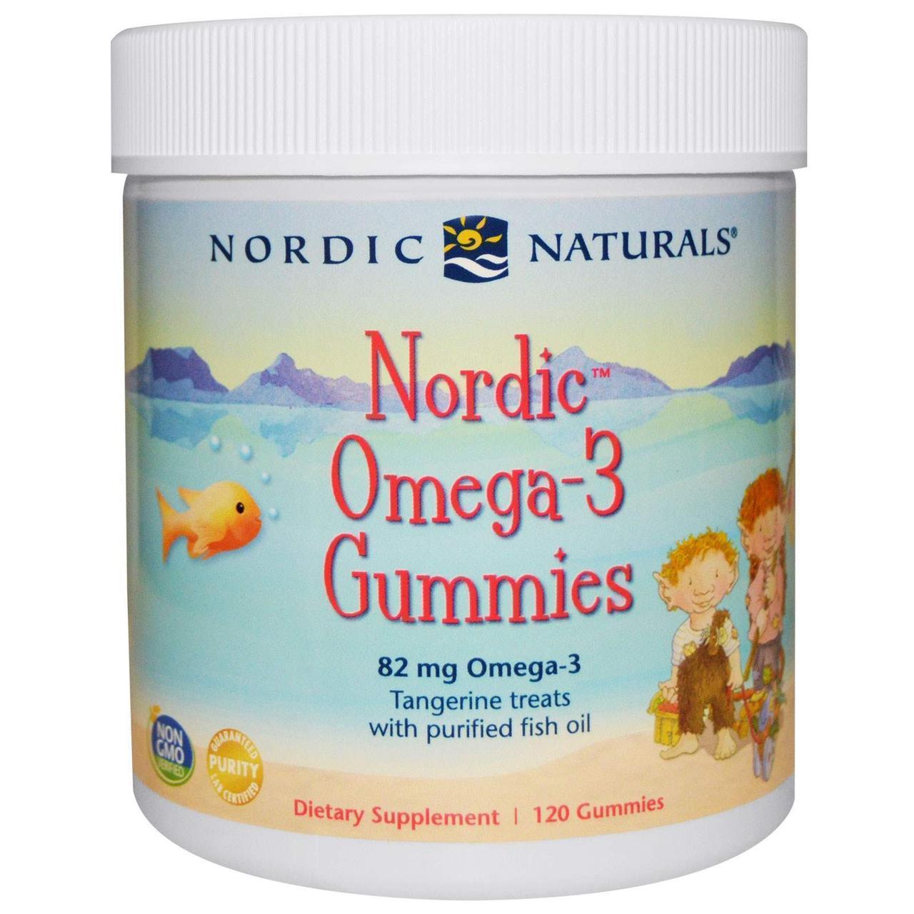 Риб'ячий жир для дітей (мандарин), Omega-3 Gummies, Nordic Naturals, 120 желе, фото 1