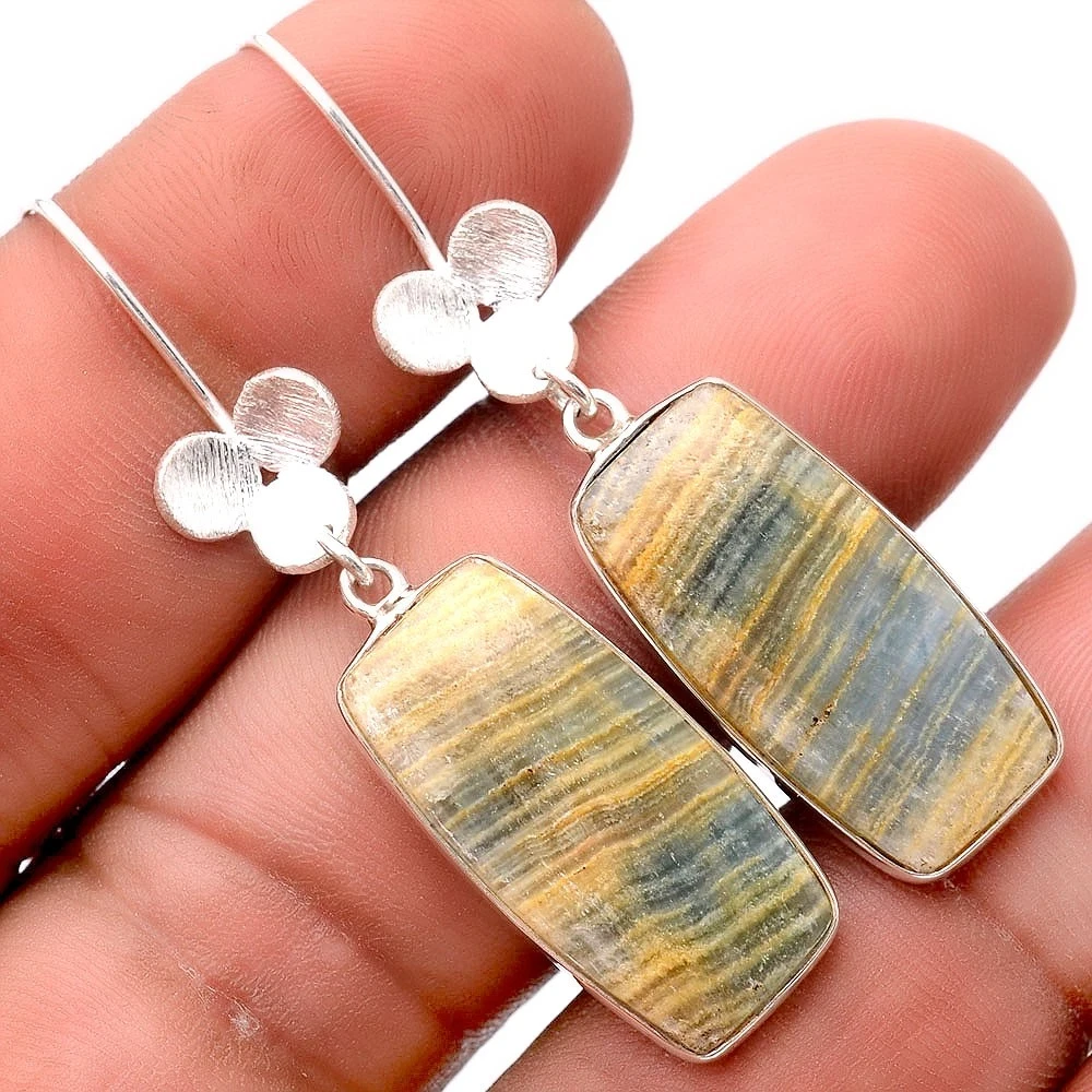 Арагоніт срібні сережки, 0259СА, фото 1