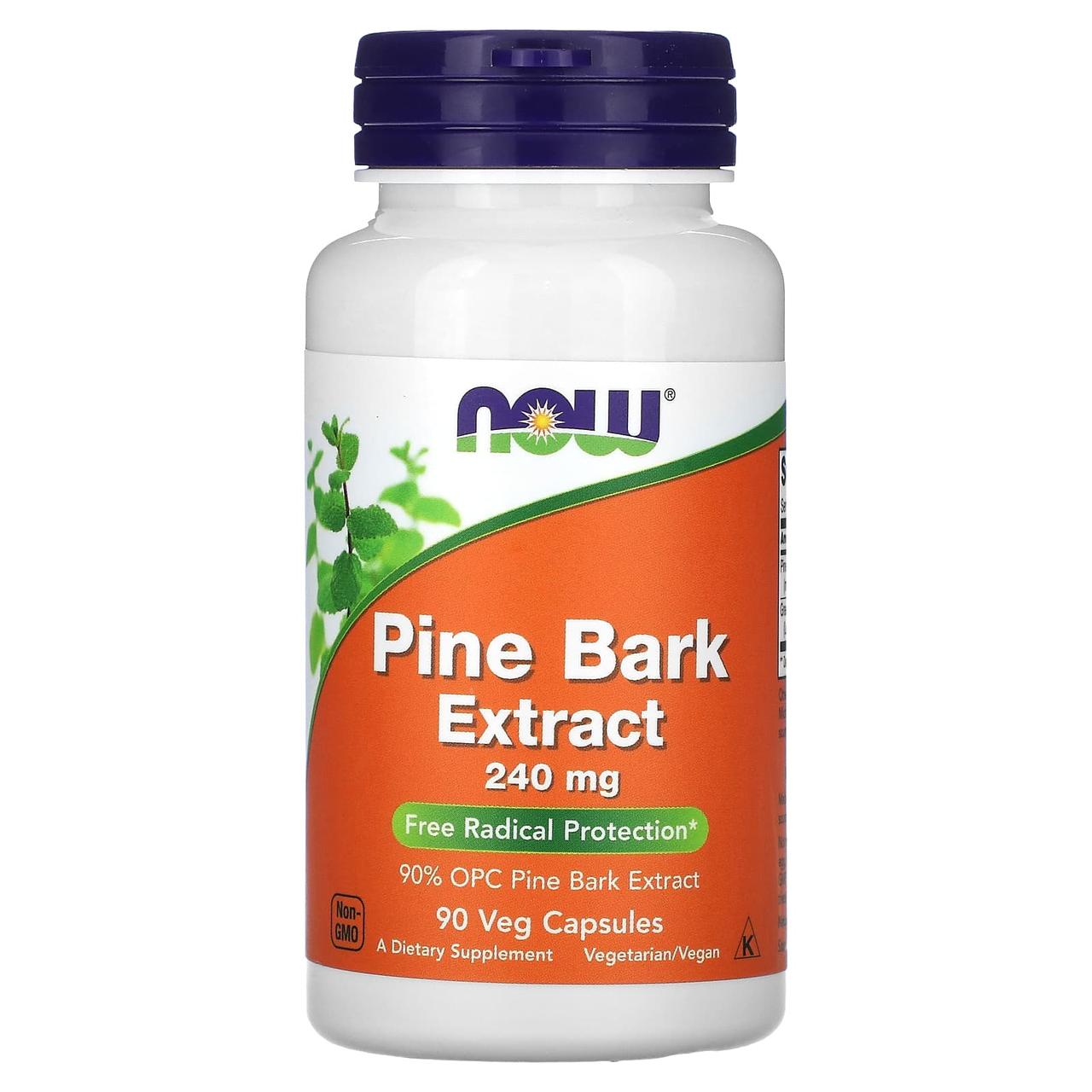 Екстракт соснової кори, Pine Bark, NOW Foods, 240 мг, 90 вегетаріанських капсул
