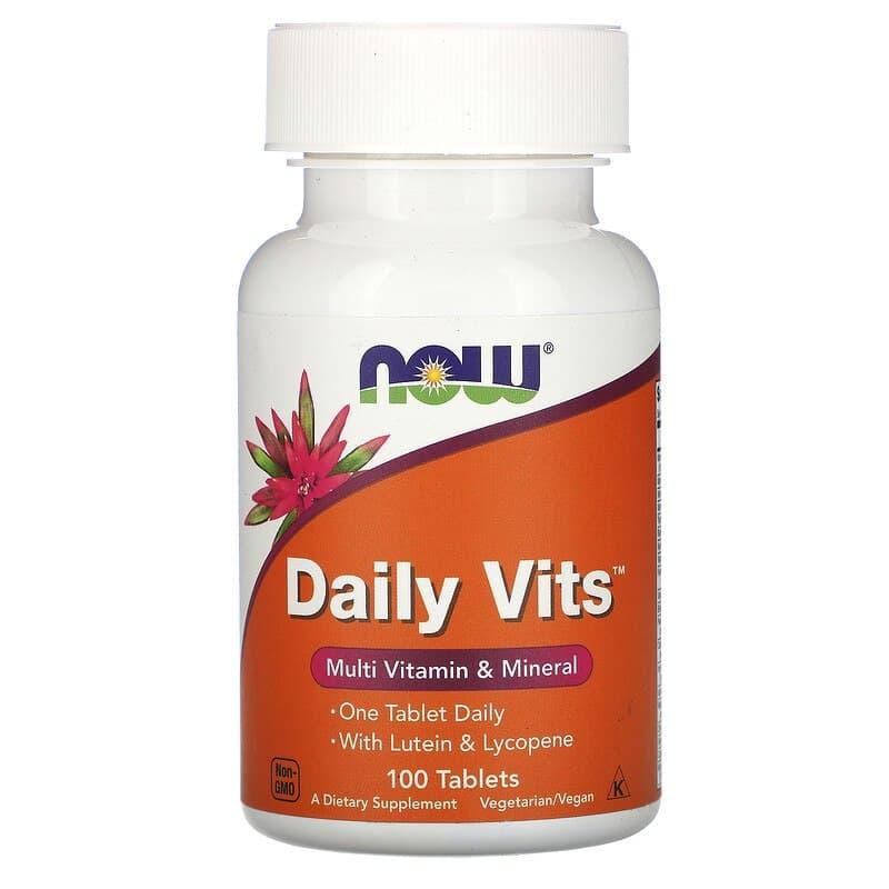 Мультивітаміни і мінерали, Daily Vits, Now Foods, 1 таблетку в день, 100 таблеток