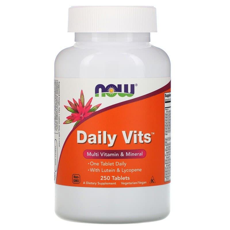Мультивітаміни і мінерали, Daily Vits, Now Foods, 250 таблеток, фото 1