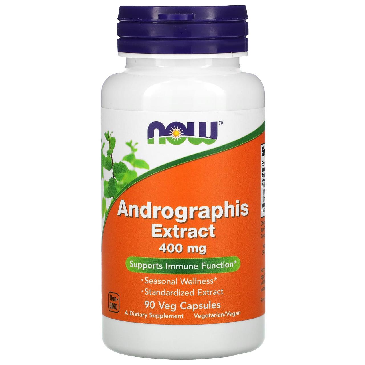 Андрографіс екстракт, Andrographis, Now Foods, 400 мг, 90 вегетаріанських капсул