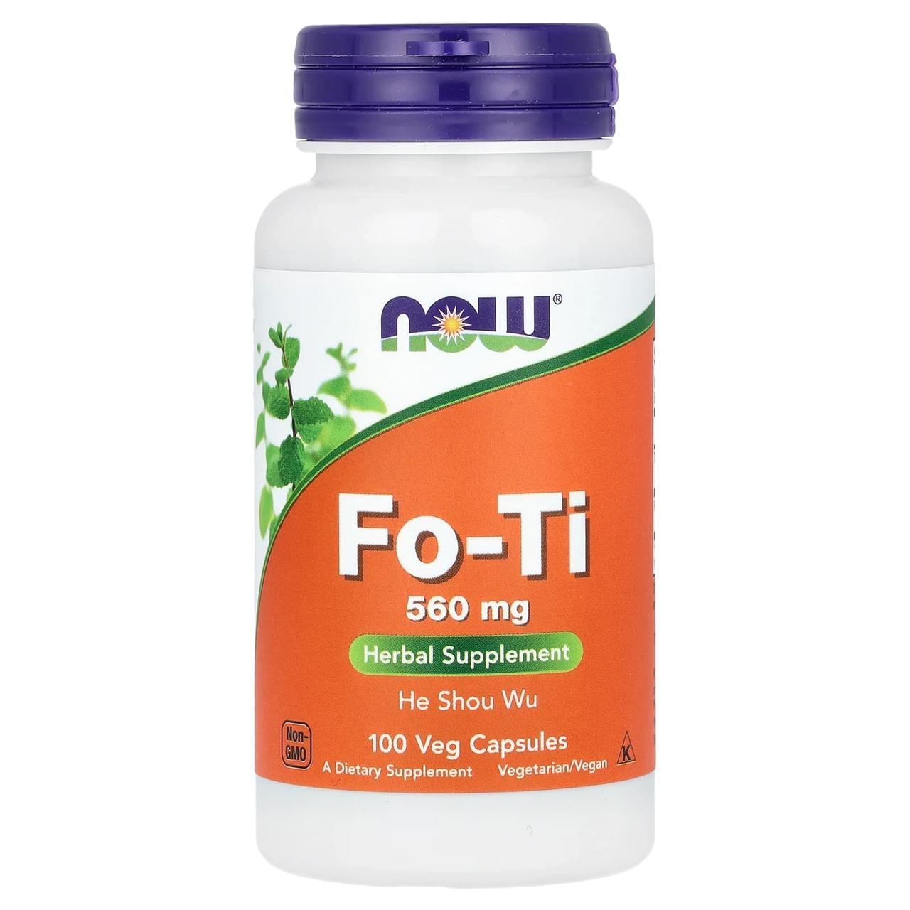 Горець багатоквітковий, Fo-Ti, NOW Foods, 560 мг, 100 вегетаріанських капсул