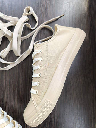 СКИДКА 41 р БІЖОВІ кеди конверси текстиль кросівки унісекс весна літо, фото 1