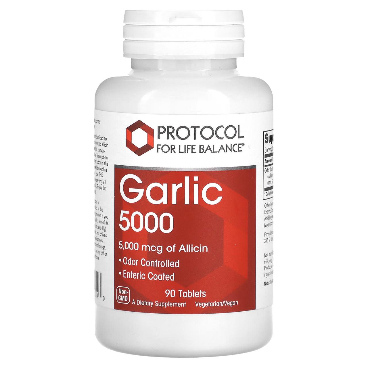 Часник 5000, Garlic 5000, Protocol for Life Balance, 5000 мкг, 90 таблеток, фото 1