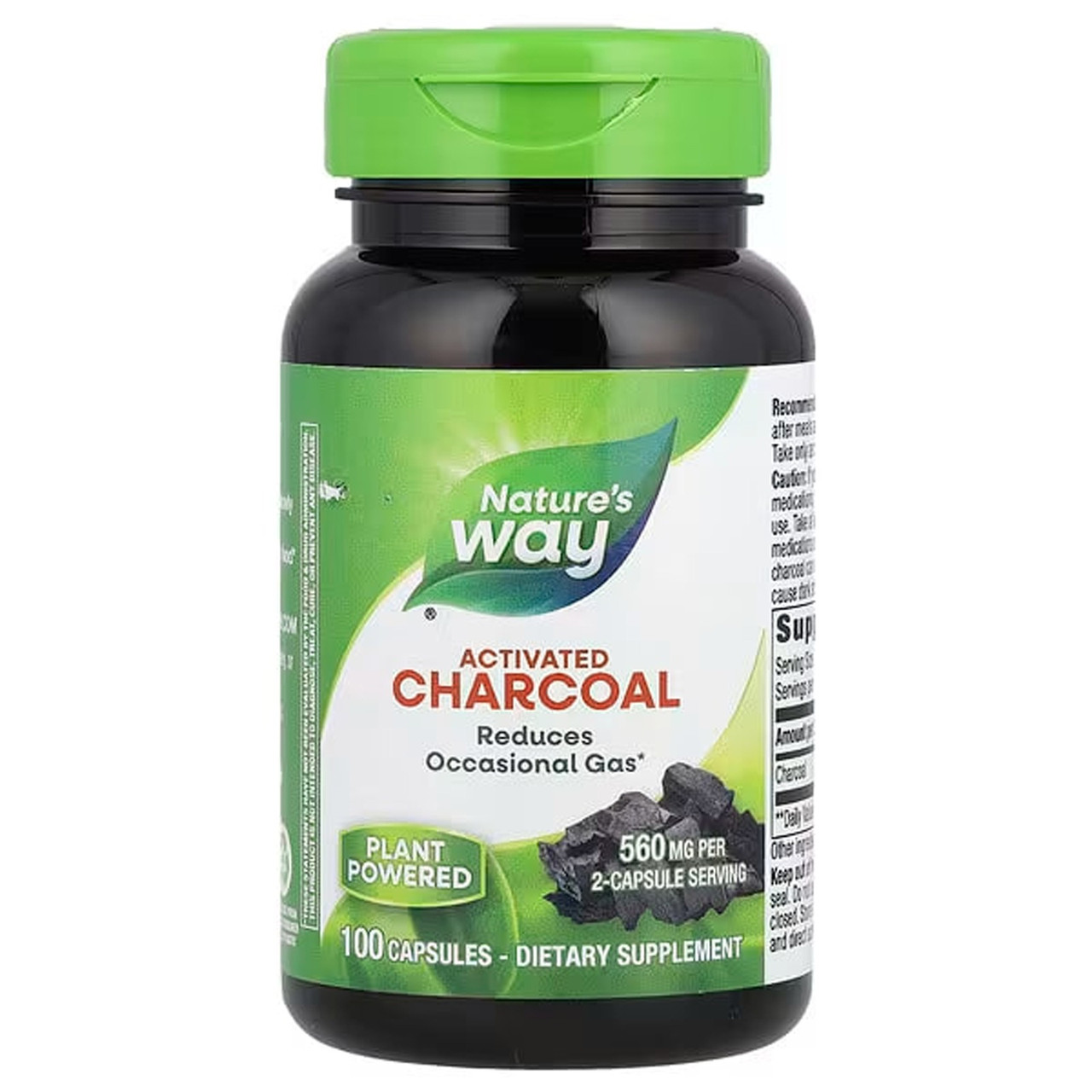 Активоване вугілля, Charcoal Activated, Nature's Way, 560 мг, 100 капсул (280 мг у капсулі)