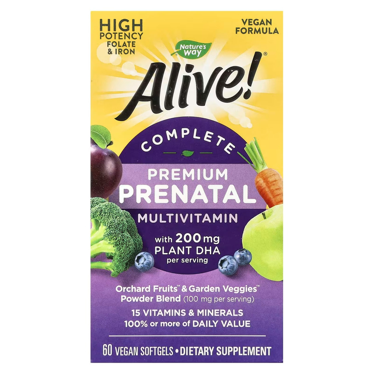 Пренатальні мультивітаміни, Prenatal Multi-Vitamin, Nature's Way, 60 вегетаріанських гелевих капсул