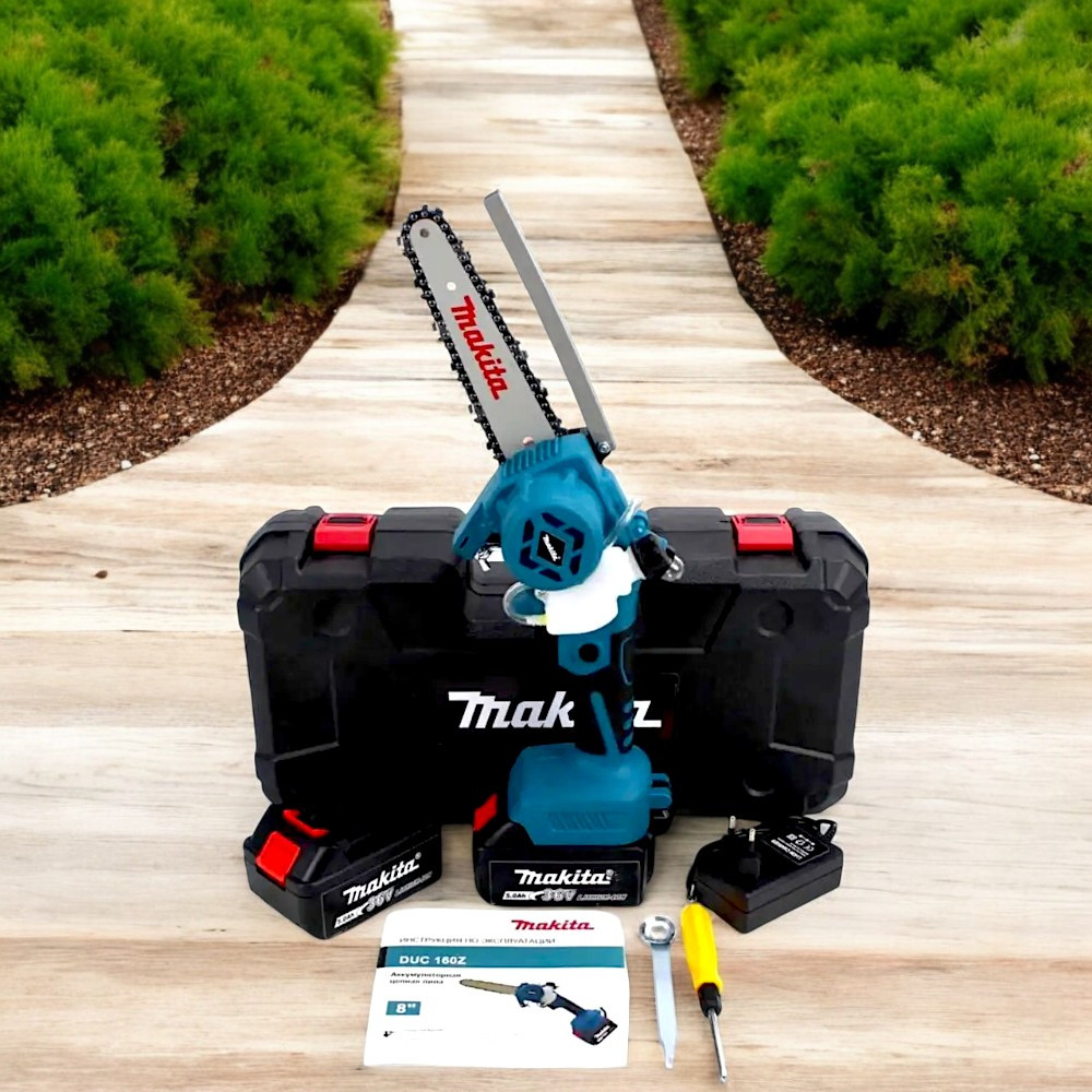 Ланцюгова мініпила Makita DUC160Z Якісна і потужна акумуляторна пилка 36V 5AH Міні-пила Макіта шина 15 см
