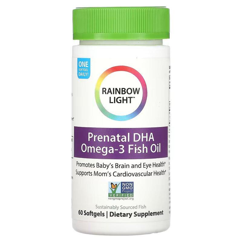 Риб'ячий жир для вагітних, Prenatal DHA, Rainbow Light, 60 капсул, фото 1