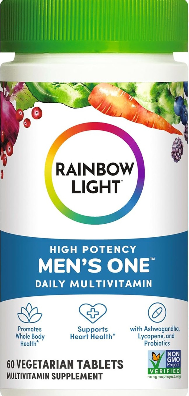 Мультивітаміни для чоловіків, Men's One, Rainbow Light, одна на день, висока ефективність, 60 вегетаріанських таблеток, фото 1
