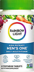 Мультивітаміни для чоловіків, Men's One, Rainbow Light, одна на день, висока ефективність, 60 вегетаріанських таблеток