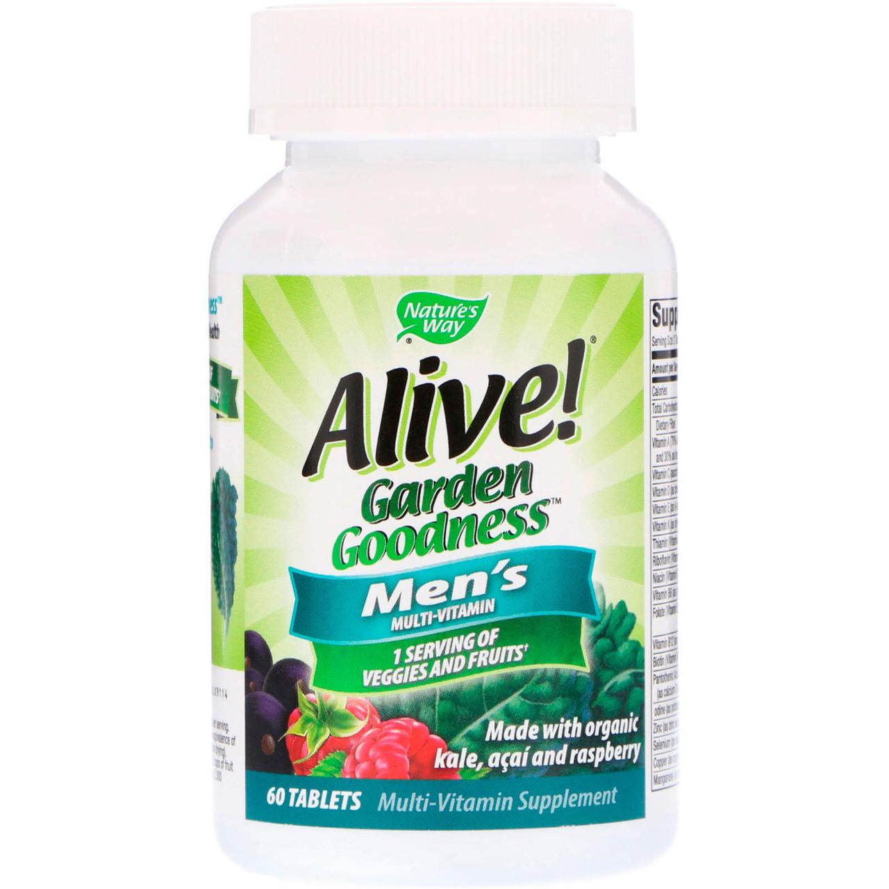 Мультивітаміни для чоловіків Alive!, Men's Multivitamin, Nature's Way, 60 таблеток, фото 1