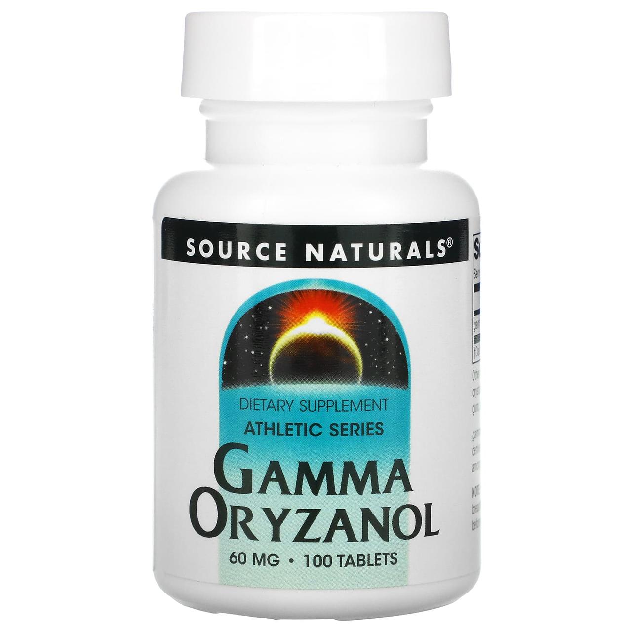 Гамма орізанол, Gamma Oryzanol, Source Naturals, 60 мг, 100 таблеток, фото 1