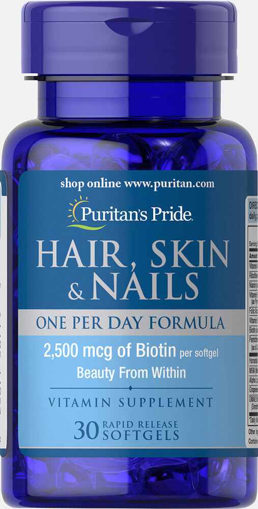 Формула для волосся, шкіри, нігтів, Hair, Skin & Nails, Puritan's Pride, 1 в день, 30 капсул, фото 1