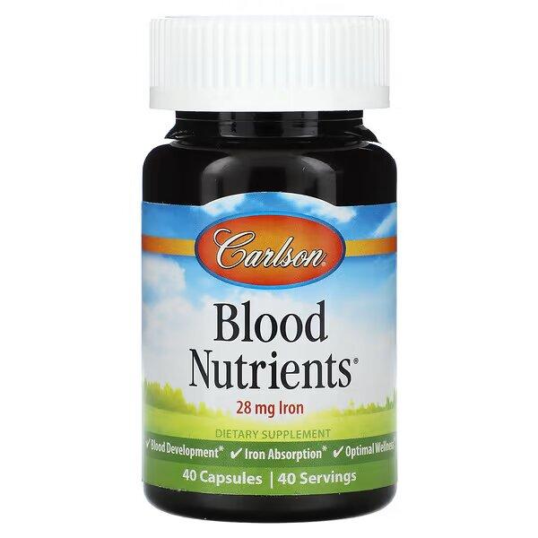 Комплекс для серця та судин, Blood Nutrients, Carlson, 40 капсул, фото 1