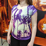 Жіноча біла футболка принт трикотаж, фото 4