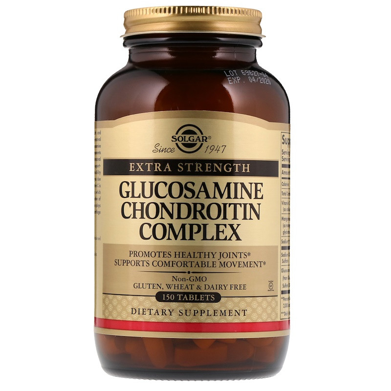 Глюкозамін хондроїтин комплекс, Glucosamine Chondroitin, Solgar, екстра сила, 150 таблеток