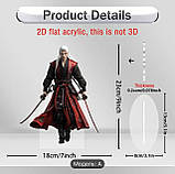 2D акрилова плоска статуя в стилі аніме воїна, 23 см., фото 2