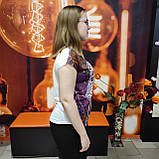 Жіноча біла футболка принт трикотаж, фото 3