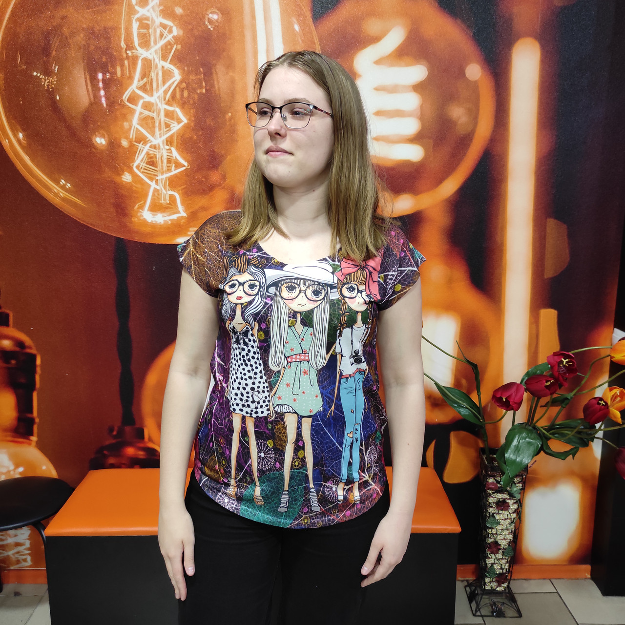 Жіноча біла футболка принт трикотаж, фото 1