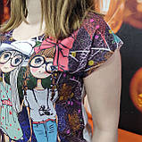 Жіноча біла футболка принт трикотаж, фото 5