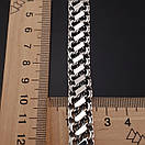 Срібний браслет чоловічий з накладками. Двусторонній браслет срібний з замком коробка. Ширина 13 мм. 24 см, фото 5