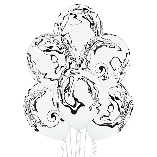 Belbal 12" Мрамор черный на белом Marble 30 см Мін.замовлення 5 шт, фото 1