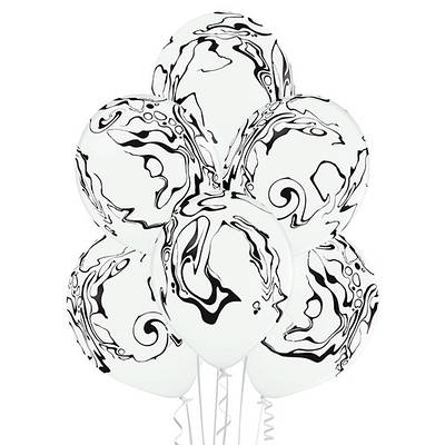 Belbal 12" Мрамор черный на белом Marble 30 см Мін.замовлення 5 шт