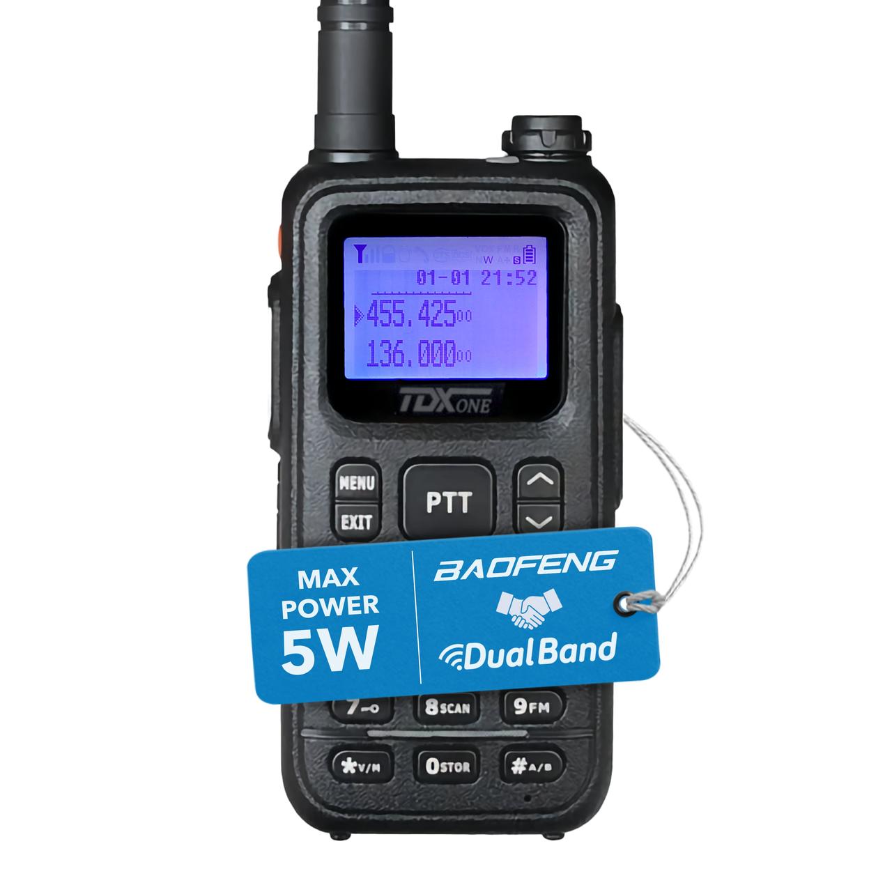 Радіостанція TDXone TD-8P,UHF,VHF, 5Вт,1800мАч