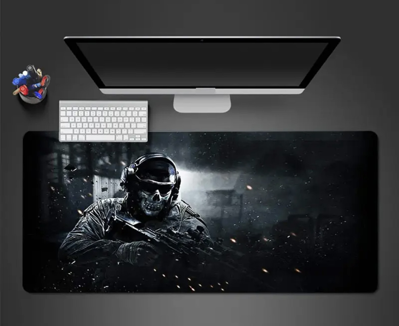 Великий килимок для миші з дизайном воїна у масці , розмір 80/40, фото 1