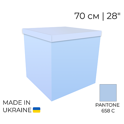 Коробка-сюрприз 70 см | 28" Блакитна | Blue (суттєвий брак), фото 1