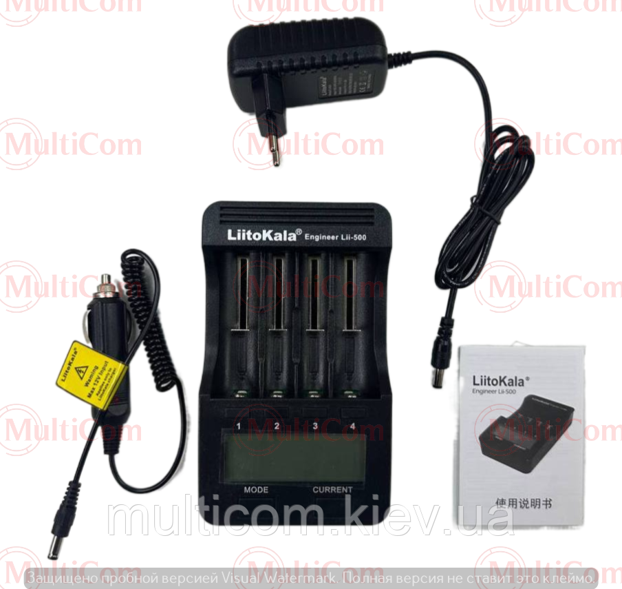 04-07-001. Зарядний пристрій для 4 акумуляторів Ni-Mh, Li-ion, LiitoKala Lii-500 Engineer