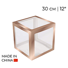 Коробка 30 см | 12" для повітряних куль Рожеве золото грані