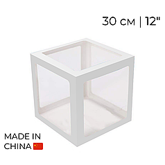 Коробка 30 см | 12" для повітряних куль Білі грані