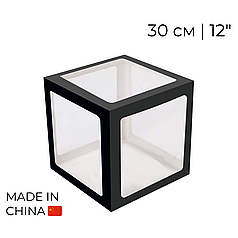 Коробка 30 см | 12" для повітряних куль Чорні грані