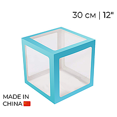 Коробка 30 см | 12" для повітряних куль Блакитні грані