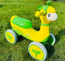 Дитячий велобіг біговел 4х колісний для дітей від 18 місяців з підсвічуванням та мелодіями УКРАЇНСЬКА ОЗВУЧКА