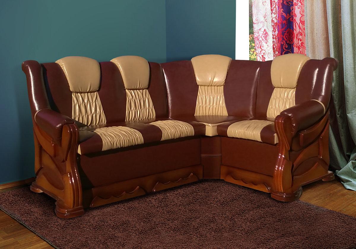 М"який куток Каприз 175*130 (родео02+01) горіх, фото 1