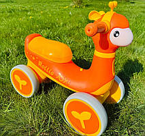Дитячий велобіг біговел 4 колеса з підсвічуванням та мелодіями УКРАЇНСЬКА ОЗВУЧКА Дитячі велобіги біговели