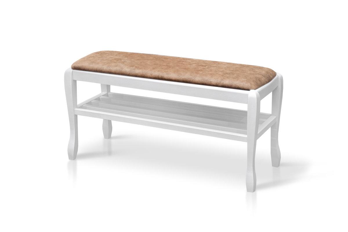 Банкетка з полкою Сієста 900, біла/Челси 6, фото 1