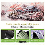 Килимок для миші з дизайном будинка,гір та сакури, розмір 80/30, фото 4