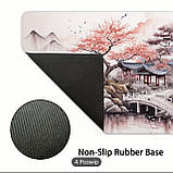 Килимок для миші з дизайном будинка,гір та сакури, розмір 80/30, фото 5