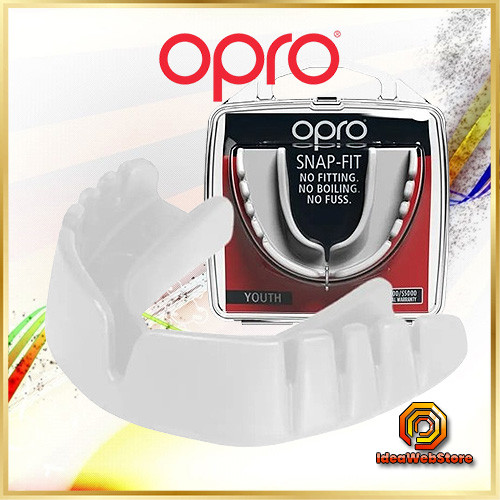 Капа для боксу ММА та єдиноборств OPRO Snap-Fit White з антимікробним футляром