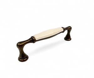 Ручка-скоба з керамічною вставкою GU-M6204 темна бронза 96 мм