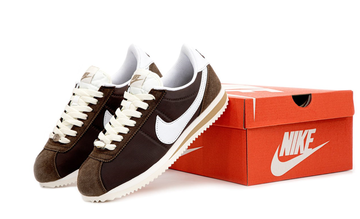 Жіночі чоловічі кросівки Nike Cortez Brown коричневі Найк Кортез замша нейлон